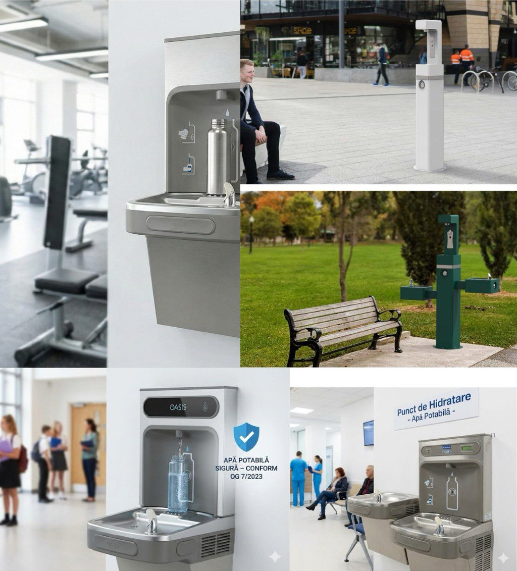 Outdoor hydration station by Oasis Coolers